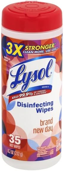 Lysol Disinfectant Wipes, Multi-Surface Antibacterial Cleaning Wipes, Mango and Hibiscus Scent, 35ct