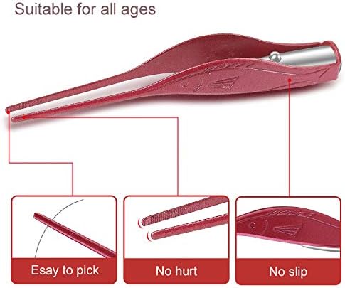 POZILAN 8 Pack Ear Picker Tweezers with LED Light, Ear Wax Removal Tool Cleaner Kit for Kids and Adults