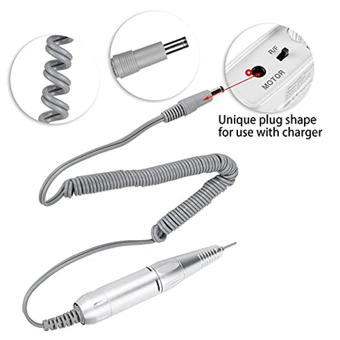 Nail Drill Handpiece, Replacement Handle for Electric Nail Drill Machine, 35000 RPM Grinder Accessory