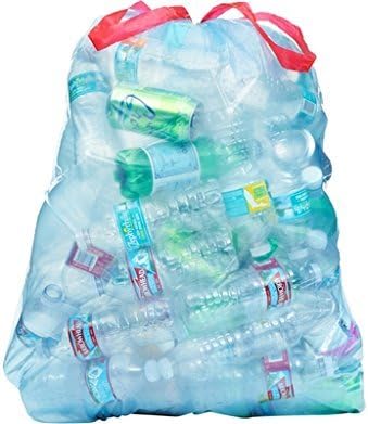 Poly-America HK30DS050BU 30-Gallon 50 Count Husky Drawstring Recycling Blue Bags
