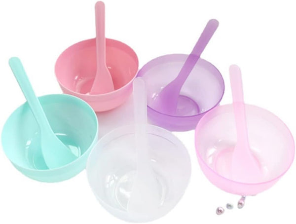 AKOAK Facial Mask Mixing Bowl + Spoon, Reusable Color Mixing Bowl for Facial Masks, 10 Pieces