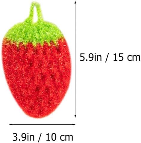 UPKOCH 3Pcs Dish Scrubber Fun Strawberry Shape Dish Sponges Kitchen Dishcloth Super Soft Absorbent Dish Rags for Washing Dishes Cleaning (Red) by UPKOCH