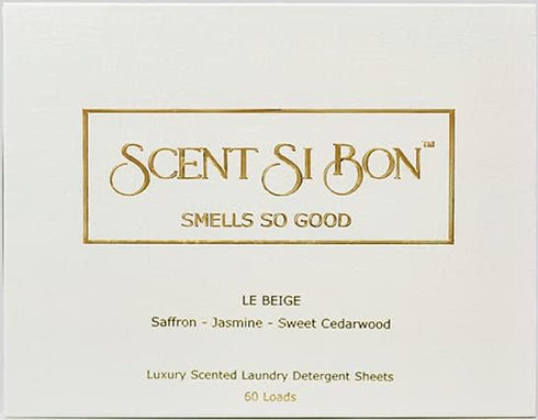 Luxury Scented Laundry Detergent Sheets, 60 Loads, Eco-Friendly Formula, Biodegradable Detergent Strips, Le Beige Scent