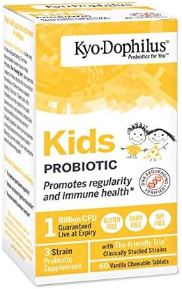 Kyo-Dophilius Kids Probiotic - 60 Tablets, Promotes Regularity and Immune Health, Packaging May Vary