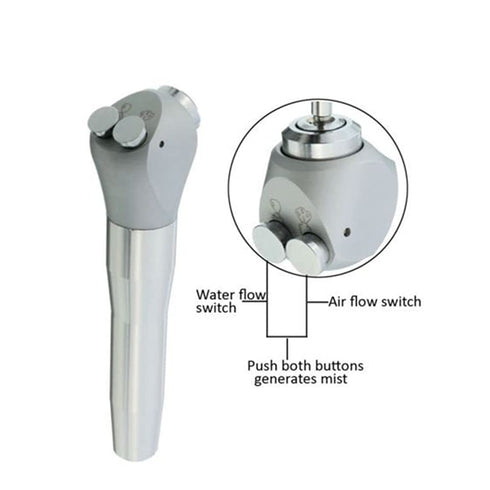 2PCS Dental Air Water Spray Syringe, Triple 3 Way with 2 Nozzles Tips, Metal Handle + 4Pcs Alloy Nozzles