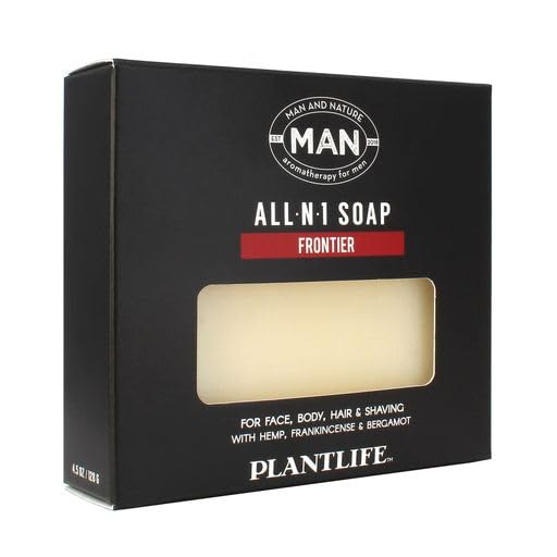 Plantlife Man and Nature All-N-1 Bar Soap - Moisturizing, Soothing, Handcrafted with Plant-Based Ingredients, 4oz