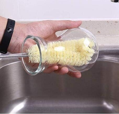 UPSTORE 16.5inch Long Handle Bottle Cleaning Brush Cleaner with Soft Boar Bristles Feeding Bottles Scrubber Washing