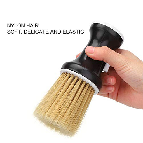 Neck Duster, Soft Hair Neck Duster for Hairdressing Powder Storage, Cleaning Brush for Haircut (Black)
