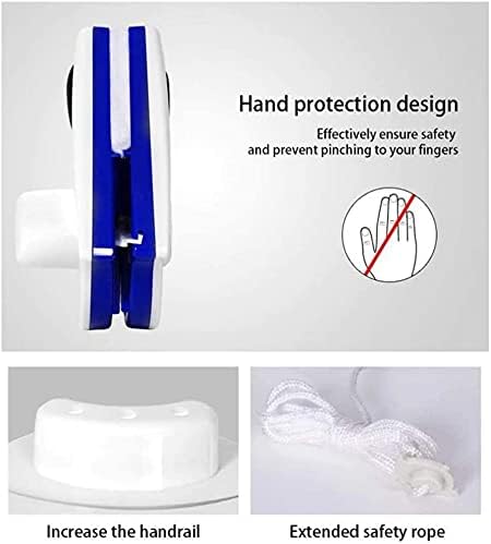 Double Sided Window Cleaner, Magnetic Wiper Cleaning Tool for High-Rise Windows, Thickness 5mm-7mm (Blue)
