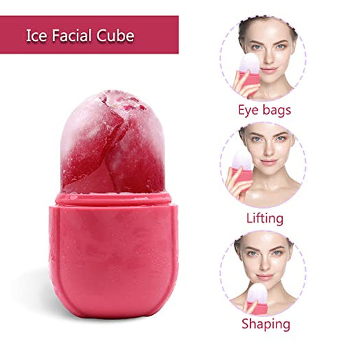 Ice Roller for Face and Eye, Facial Beauty Ice Roller Skin Care Tools for Gua Sha Massage (Pink)