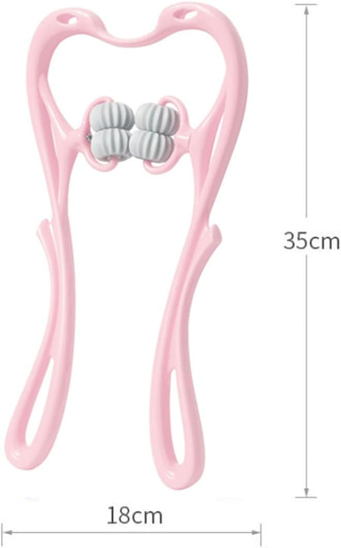Pink Manual Neck Massager - Round Design for Relaxation