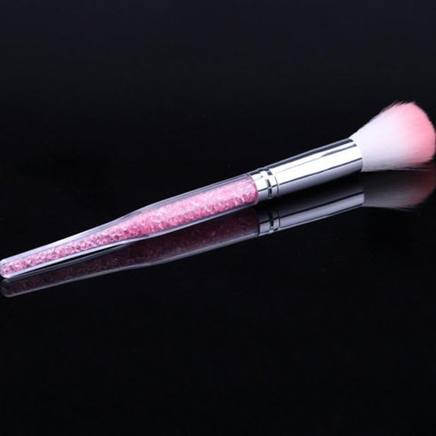 Pink Soft Nail Dust Cleaning Brush, Nail Art Powder Removal Tool for Acrylic and Makeup Foundation
