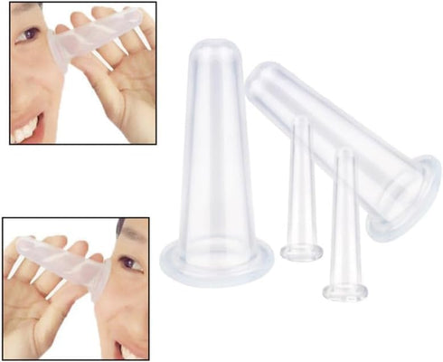 Zhuluck 4Pcs Set Massage Cupping Silicone Mini Facial Cups Face Massager Helper Skin Care Neck Back Eyes Massaging Cup