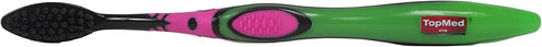 TOPMED ETS Smokers Charcoal Toothbrush, Extra Hard, 3 Count (Color May Vary)