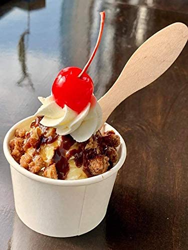 500 Count Wooden Biodegradable Tasting Spoons, 5 Inch Eco-Friendly Taster Spoons for Sampling Food, Ice Cream