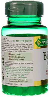 Nature's Bounty Biotin 1000 mcg Vitamin Supplement Tablets, 100 ea (Pack of 2)