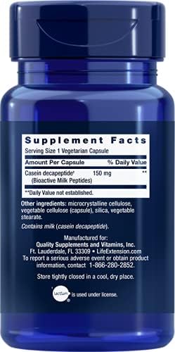 Life Extension Bioactive Milk Peptides, 30 Vegetarian Capsules (Pack of 3)