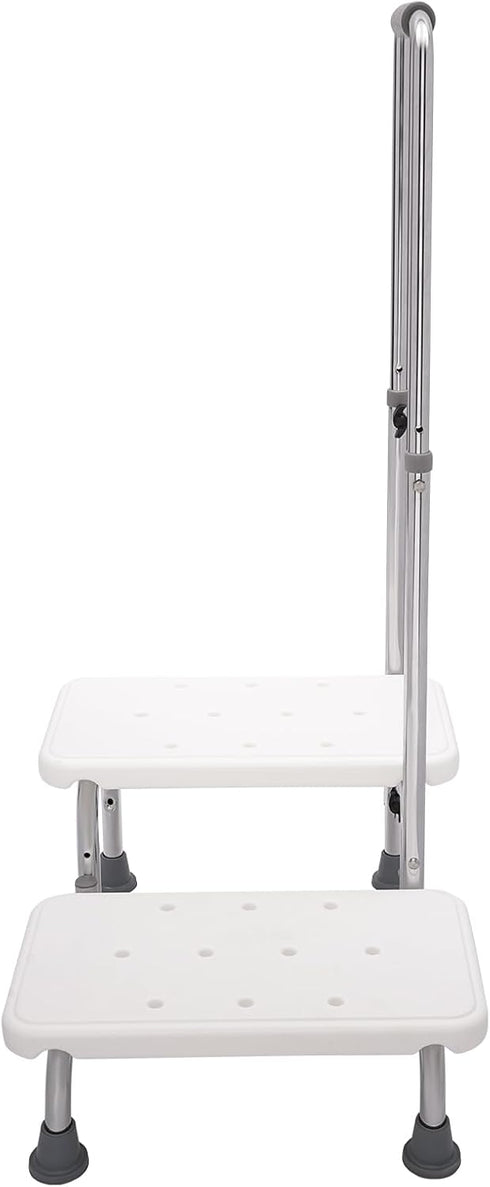 HOLMZCED 2 220 lbs Steel Step Stool with Adjustable Handle, Steps Medical Foot Stool Heavy Duty Holds Step Ladder