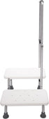 HOLMZCED 2 220 lbs Steel Step Stool with Adjustable Handle, Steps Medical Foot Stool Heavy Duty Holds Step Ladder