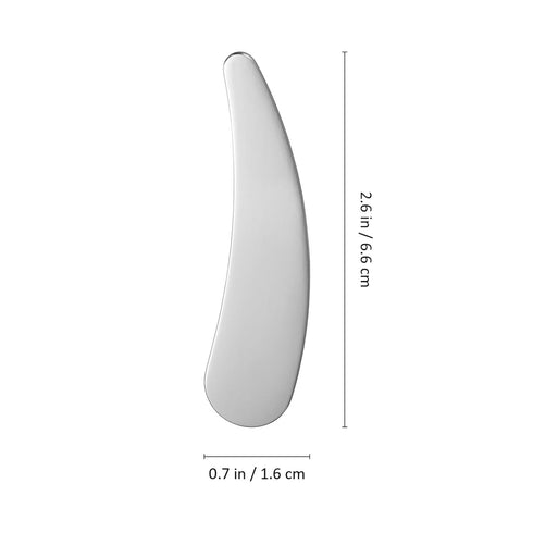 minkissy Small Metal Makeup Spatula, Stainless Steel Handheld Cream Spatula for Mixing and Sampling Skin Care (2Pcs)