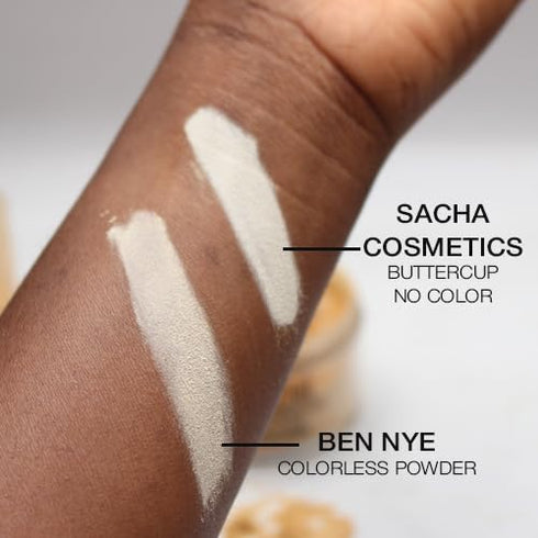 Sacha BUTTERCUP No Color Setting Powder, No Ashy Flashback, Loose Translucent Face Powder for All Skin Tones, 1.75 oz.