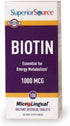 Superior Source Biotin 1000 mcg, Quick Dissolve MicroLingual Tablets, 100 Count, Supports Hair, Skin, Nail Growth