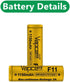 2 Pack F11 14430 1150mAh 3A 3.7V Flat Top Rechargeable Batteries