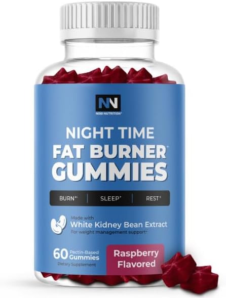 Night Time Fat Burner Gummies, Sleep Support & Weight Loss Supplement, 60ct for Men & Women