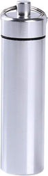 Silver Portable Pill Box Keychain, Waterproof Mini Organizer Case for Purse, Outdoor Travel Medicine Container