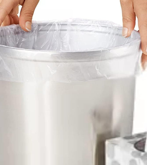 4 Gallon Trash Bags, 150 Small Mini Garbage Bags, 17" x 18" Clear Waste Basket Liners, Bulk Plastic Bathroom