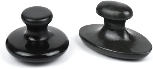 2 Pcs Long Mushroom Shaped Massage Stones Natural Bian Stone Hot Rock for Spa