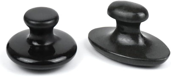 2 Pcs Long Mushroom Shaped Massage Stones Natural Bian Stone Hot Rock for Spa