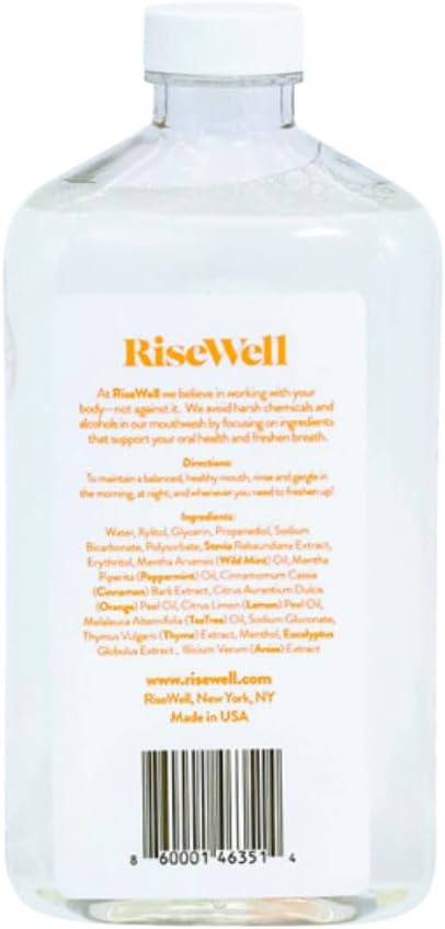 RiseWell Balancing Mouthwash - Alcohol Free, Alkaline pH Balancing with Xylitol, Non Fluoride Mouthwash for Adults