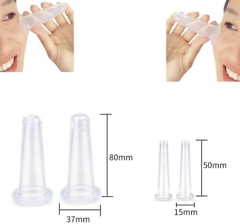 Sndperiexam 4Pcs Set Blue Silicone Massage Cupping with a Bag Mini Facial Cups Face Massager Helper Skin Care Neck Back