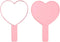TBWHL Heart-Shaped Handheld Travel Mirror, Cute Cosmetic Hand Mirror with Handle for Men & Women (Pink, 1 Pack)