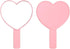 TBWHL Heart-Shaped Handheld Travel Mirror, Cute Cosmetic Hand Mirror with Handle for Men & Women (Pink, 1 Pack)