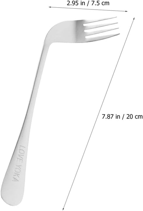 LALAFINA Adaptive Utensils Set, Angled Fork and Spoon for Elderly, Left Handed, Anti Shake Eating Utensils