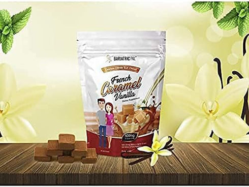 BariatricPal Sugar-Free Calcium Citrate Soft Chews, 500mg with Probiotics, 90 Count, French Caramel Vanilla