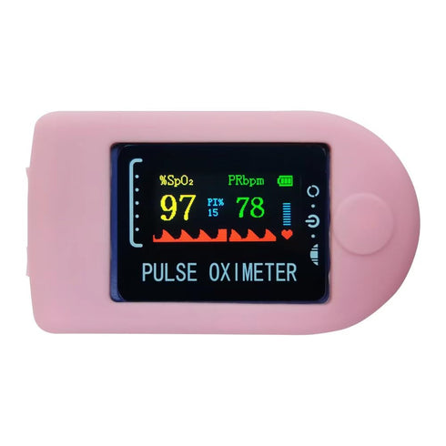 1Pc Pink Pulse Oximeter Fingertip Case - ANGGREK Compact Portable Protective Cover for Health Monitors