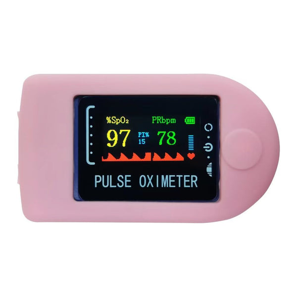 1Pc Pink Pulse Oximeter Fingertip Case - ANGGREK Compact Portable Protective Cover for Health Monitors