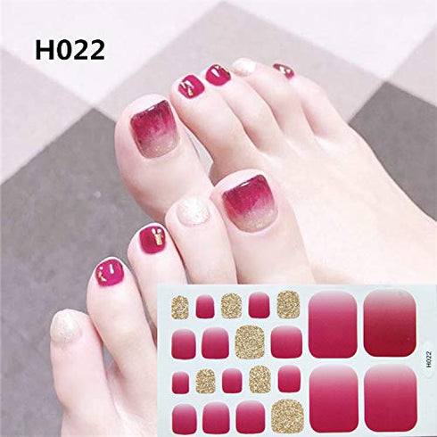 WOKOTO 20 Sheets Solid Toe Nail Polish Strips Stickers and 1 Nail File Manicure Kit for Women Girls