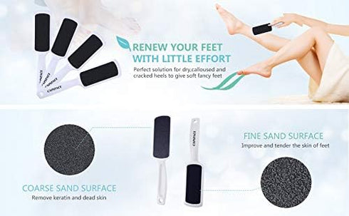 Pedicure Foot Rasp File Callus Remover, Double-Sided Colossal Foot File for Dead Skin (Pack of 4)