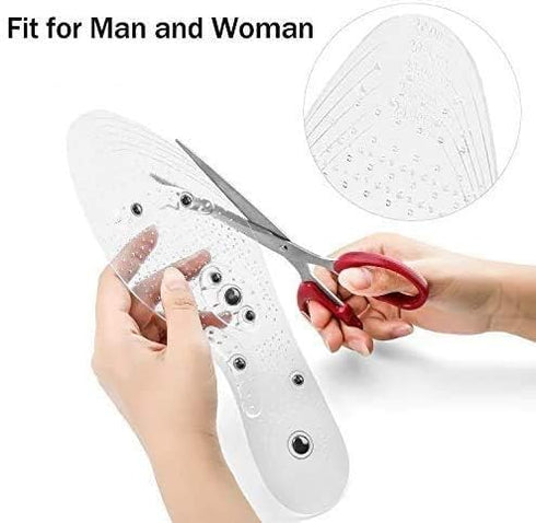 Oumers 3 Pairs Acupressure Magnetic Massage Insoles - Transparent Foot Therapy Reflexology Shoe Insoles (US M:8-11