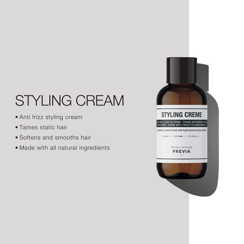 PREVIA Anti Frizz Leave-In Creme - Styling Cream for Frizzy Hair with Apricot Extract - Leave-In Frizz Treatment (3.38 oz)