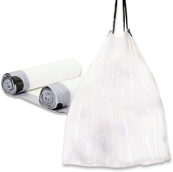 Small Trash Bags, 1.2 Gallon, 75 Counts, Black Drawstring Trash Can Liners for Home Kitchen Bedroom