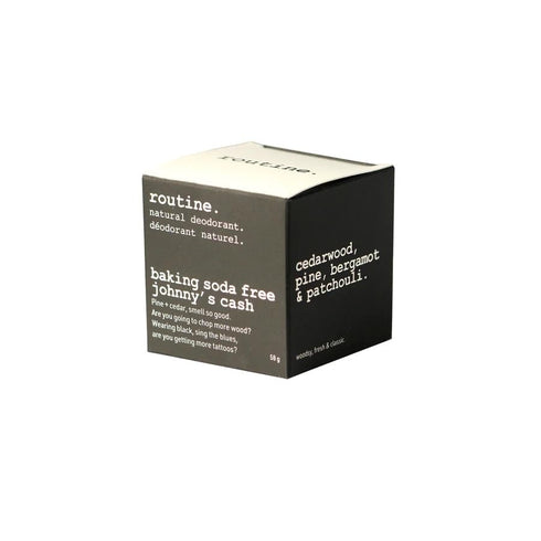 Routine. Natural Aluminum Free Deodorant - 2 Fluid Oz. for Women and Men, Johnny's Cash, Cedarwood, Pine