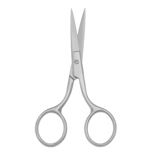 Professional Grooming Scissors, Stainless Steel Fine Straight Tip Scissors, 3.9 Inch for Facial Hair Removal