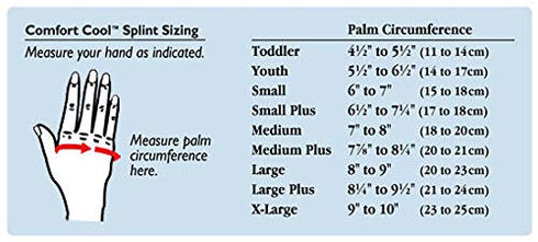 Comfort Cool 32940 Thumb CMC Restriction Splint, Provides Direct Support, Left Hand, X-Large