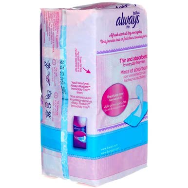 Always Dailies Liners Thin Regular - 60 Count (2 Pack)