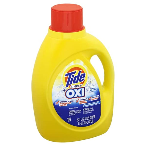 Simply Plus Oxi Liquid Laundry Detergent, Refreshing Breeze, 75 oz, 48 loads.